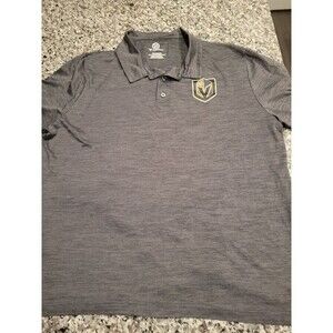 Fanatics Polo Mens 2XL Vegas Golden Knights NHL Logo Gray Heather Short Sleeve